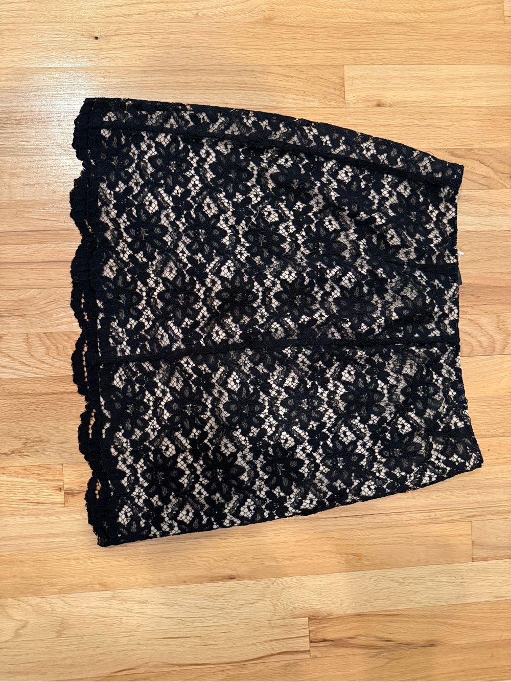 Black Floral Lace Mini Skirt